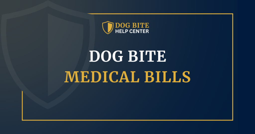 Dog Bite Help Center graphic asking who pays medical bills after a dog bite.